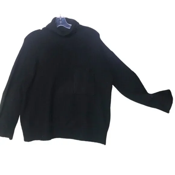 OAK + FORT Oversized Crop Mock Neck Wool Blnd Sweater Knit Turtleneck Boxy Top M - Picture 2 of 14